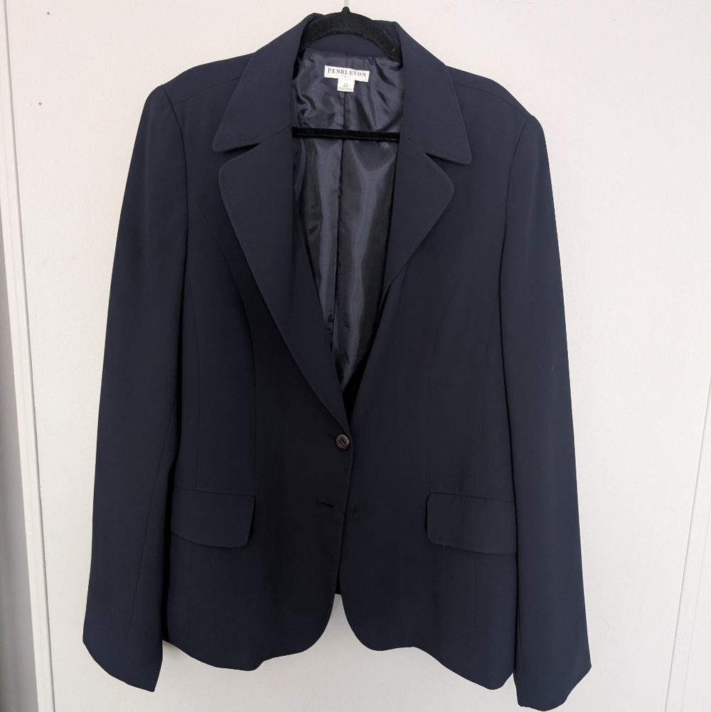 Pendleton Women's Dark Navy Single-Button Tall Bl… - image 6